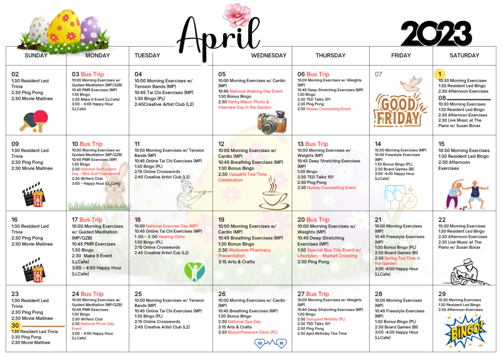 April 2023 - Activity Calendar