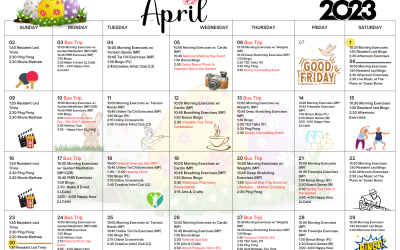 Derby Manor Activity Calendar – April 2023